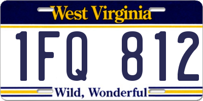 WV license plate 1FQ812