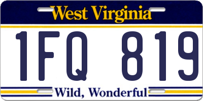 WV license plate 1FQ819