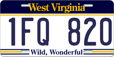 WV license plate 1FQ820