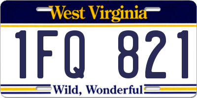 WV license plate 1FQ821