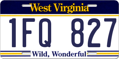 WV license plate 1FQ827