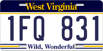 WV license plate 1FQ831