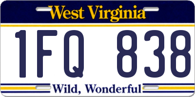 WV license plate 1FQ838
