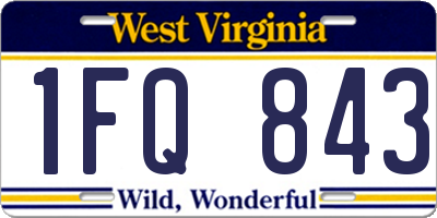 WV license plate 1FQ843