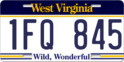 WV license plate 1FQ845