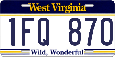 WV license plate 1FQ870