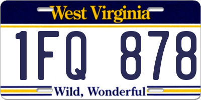 WV license plate 1FQ878