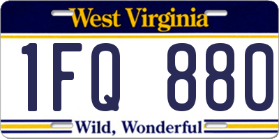 WV license plate 1FQ880