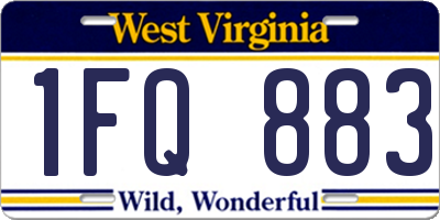 WV license plate 1FQ883