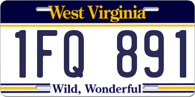 WV license plate 1FQ891