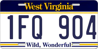 WV license plate 1FQ904