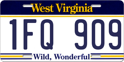 WV license plate 1FQ909