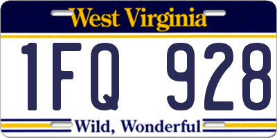 WV license plate 1FQ928