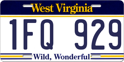WV license plate 1FQ929