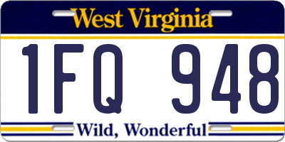 WV license plate 1FQ948