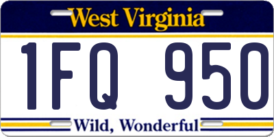 WV license plate 1FQ950