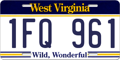 WV license plate 1FQ961