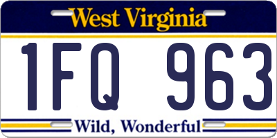 WV license plate 1FQ963