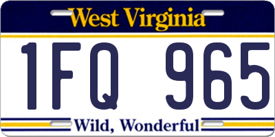 WV license plate 1FQ965