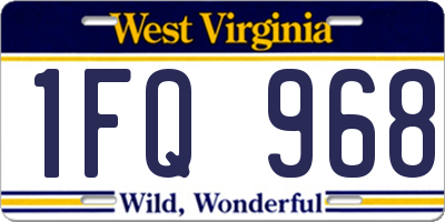 WV license plate 1FQ968