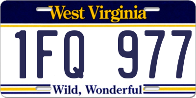 WV license plate 1FQ977