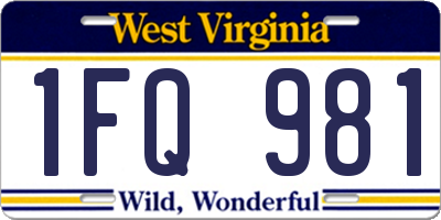 WV license plate 1FQ981