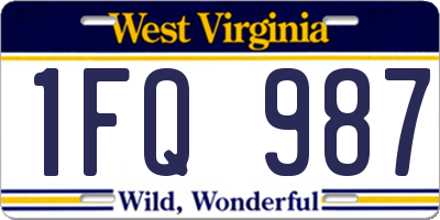 WV license plate 1FQ987