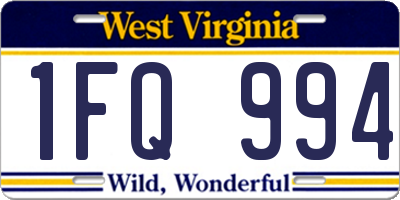 WV license plate 1FQ994