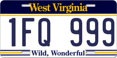 WV license plate 1FQ999