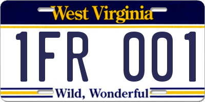 WV license plate 1FR001