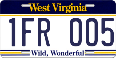 WV license plate 1FR005