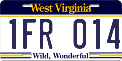 WV license plate 1FR014