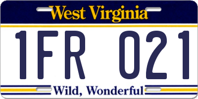 WV license plate 1FR021