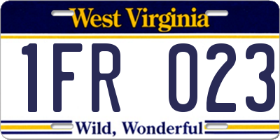 WV license plate 1FR023