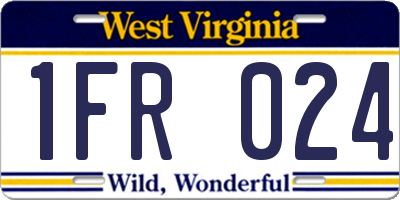 WV license plate 1FR024