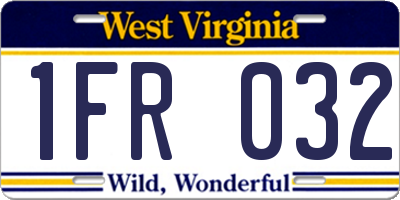 WV license plate 1FR032