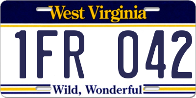 WV license plate 1FR042