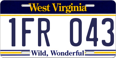 WV license plate 1FR043