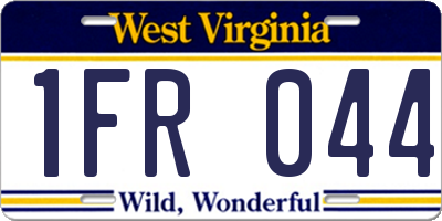 WV license plate 1FR044