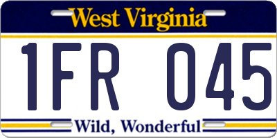 WV license plate 1FR045