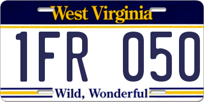 WV license plate 1FR050