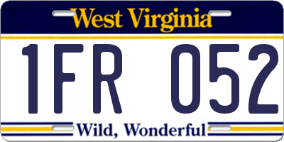 WV license plate 1FR052