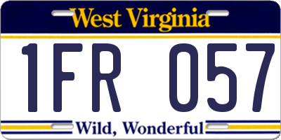 WV license plate 1FR057