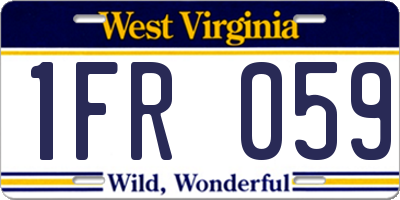 WV license plate 1FR059