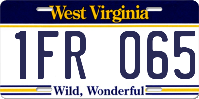 WV license plate 1FR065