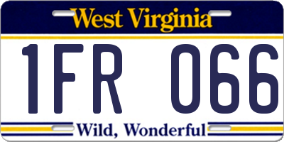 WV license plate 1FR066