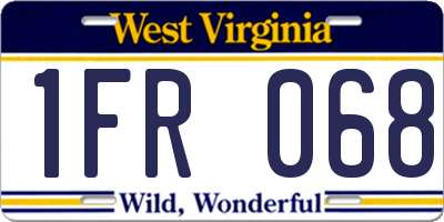 WV license plate 1FR068