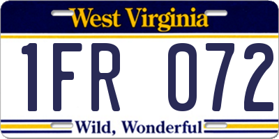 WV license plate 1FR072