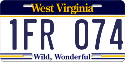 WV license plate 1FR074
