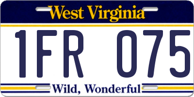 WV license plate 1FR075